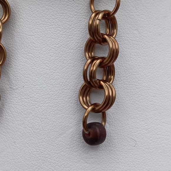 Handcrafted Chainmail Dangle Earrings - Picture 6 of 7